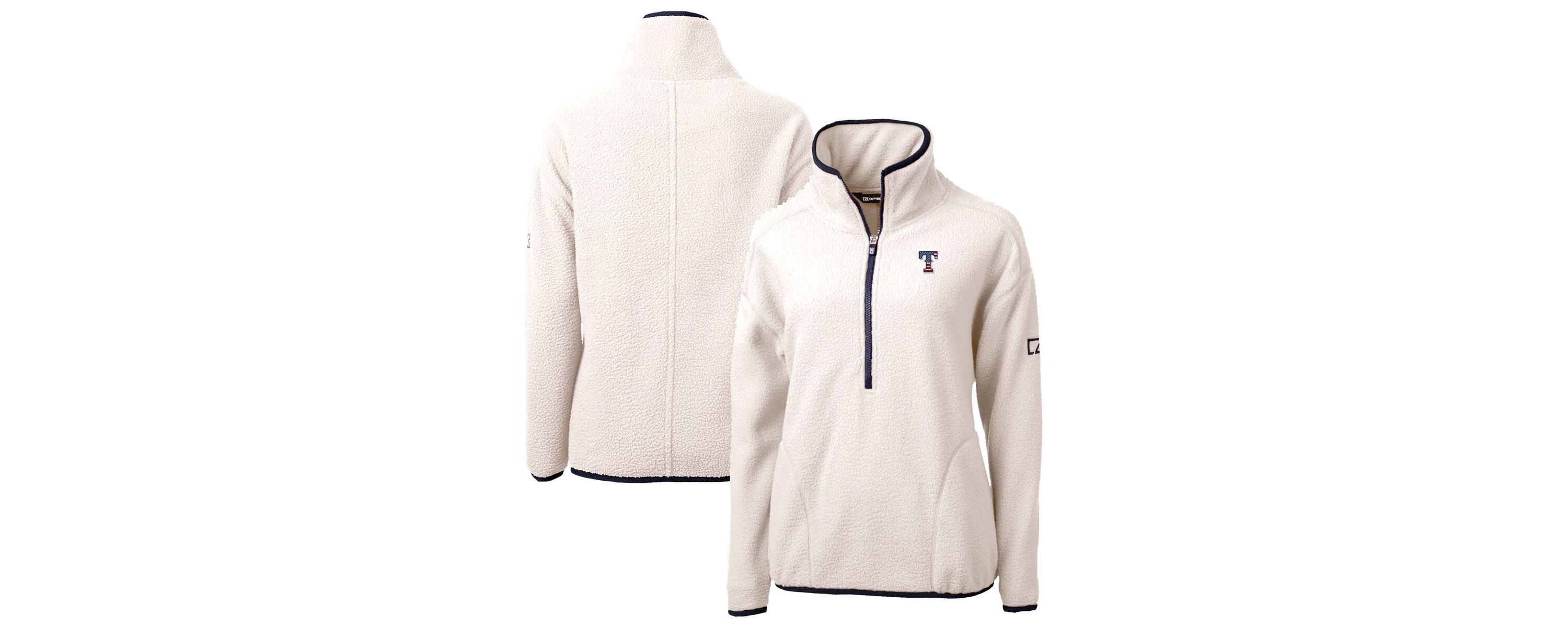 MLB Texas Rangers Americana Logo Cascade Eco Sherpa Fleece Half-Zip Pullover Jacket