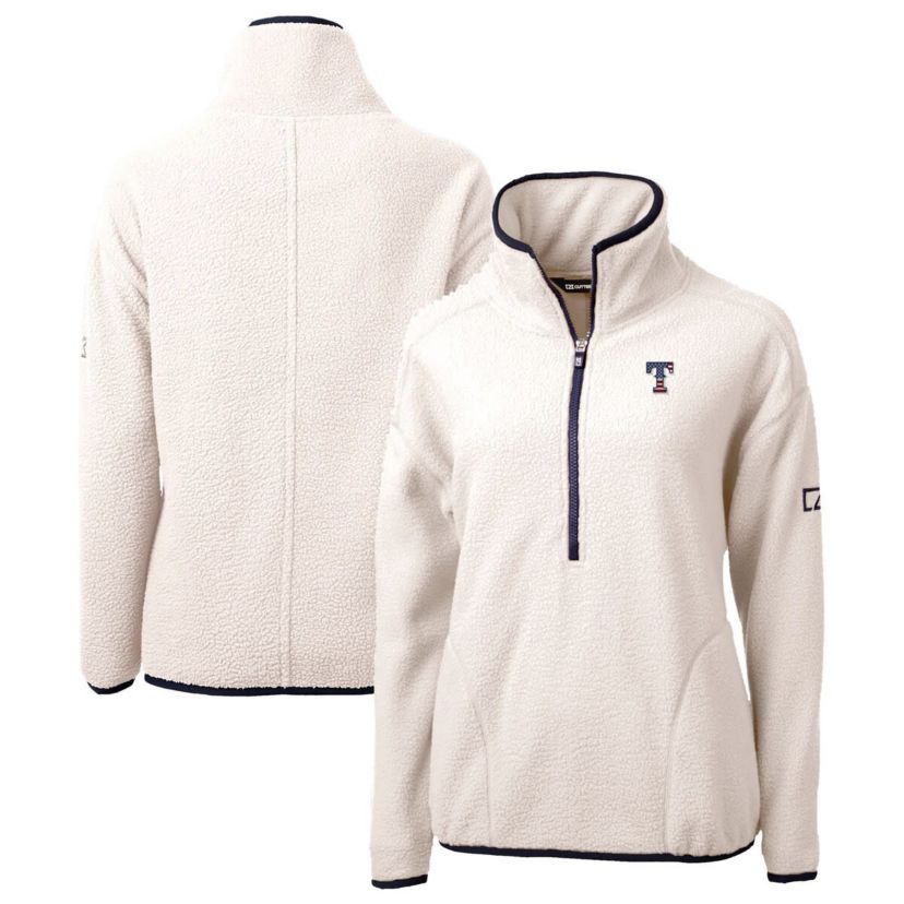 MLB Texas Rangers Americana Logo Cascade Eco Sherpa Fleece Half-Zip Pullover Jacket