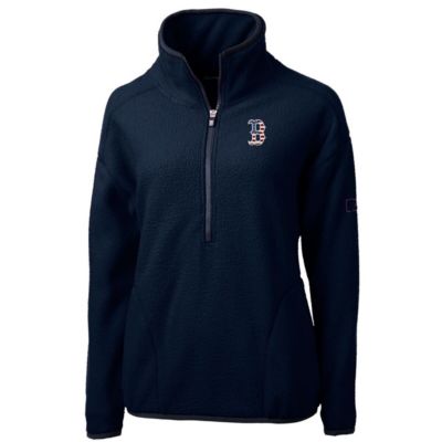 Boston Red Sox MLB Americana Logo Cascade Eco Sherpa Fleece Half-Zip Pullover Jacket