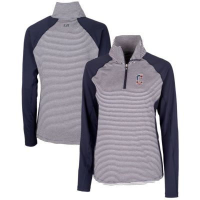 MLB Cleveland Guardians Americana Logo Forge Tonal Stripe Stretch Half-Zip Pullover Top