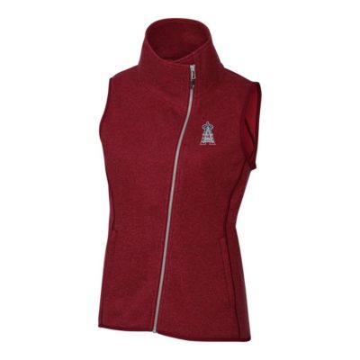 MLB Los Angeles Angels Americana Logo Mainsail Sweater-Knit Full-Zip Asymmetrical Vest