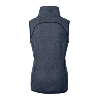 MLB Heather New York Mets Americana Logo Mainsail Sweater-Knit Full-Zip Asymmetrical Vest