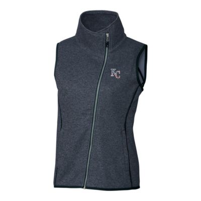 MLB Heather Kansas City Royals Americana Logo Mainsail Sweater-Knit Full-Zip Asymmetrical Vest