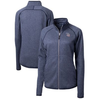 MLB Heather Tampa Bay Rays Americana Logo Mainsail Sweater-Knit Full-Zip Jacket