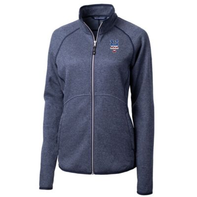 MLB Heather New York Mets Americana Logo Mainsail Sweater-Knit Full-Zip Jacket