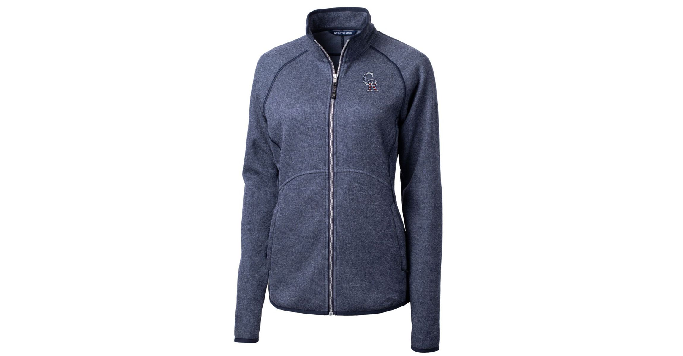MLB Heather Colorado Rockies Americana Logo Mainsail Sweater-Knit Full-Zip Jacket