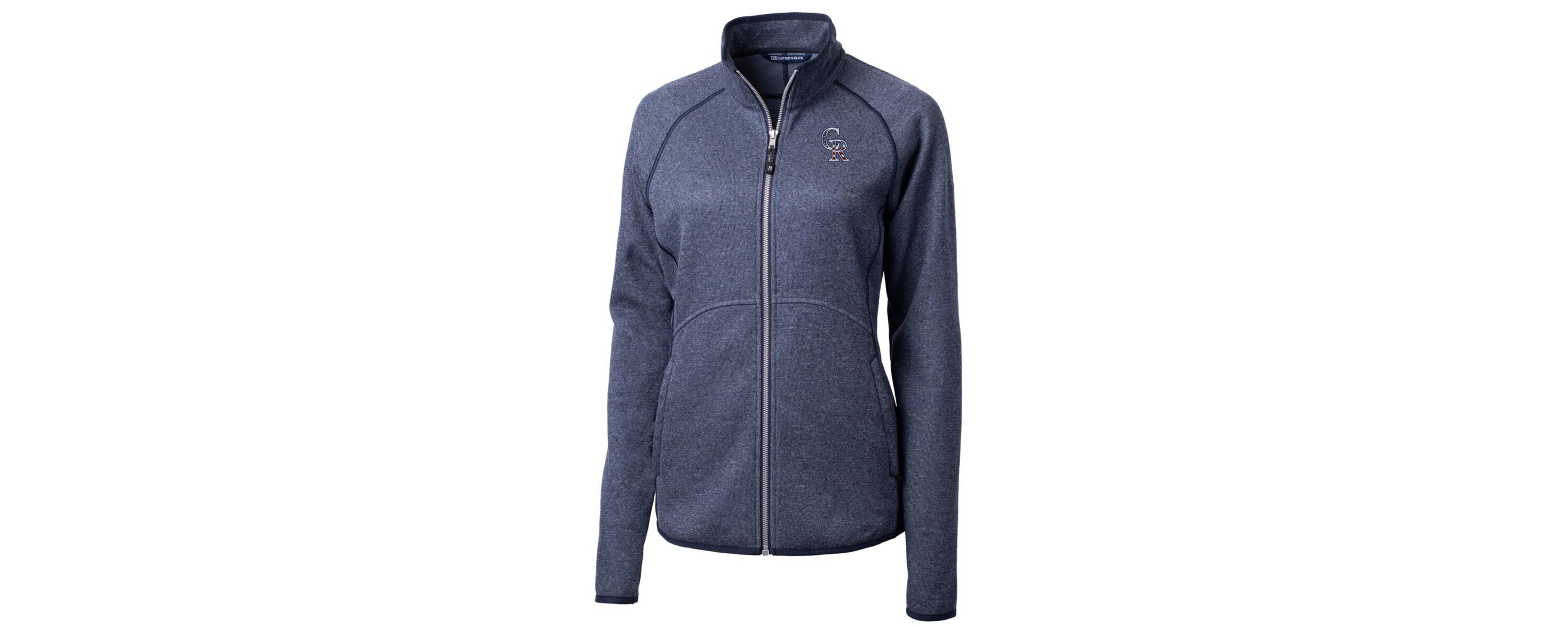 MLB Heather Colorado Rockies Americana Logo Mainsail Sweater-Knit Full-Zip Jacket