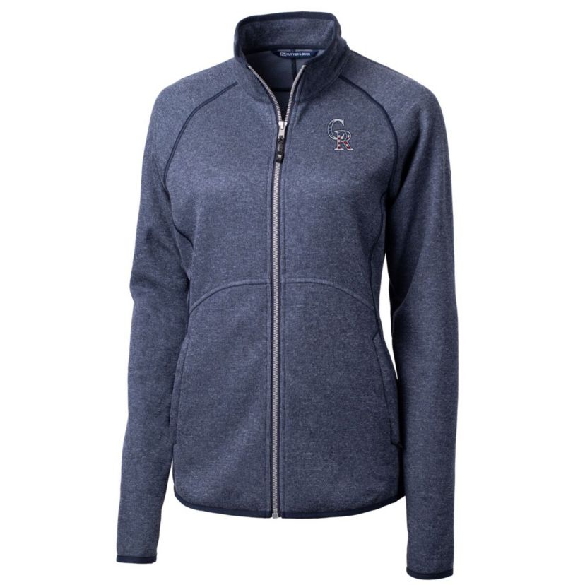 MLB Heather Colorado Rockies Americana Logo Mainsail Sweater-Knit Full-Zip Jacket