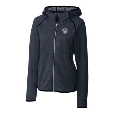 MLB Heather Milwaukee Brewers Americana Logo Mainsail Sweater-Knit Full-Zip Hoodie