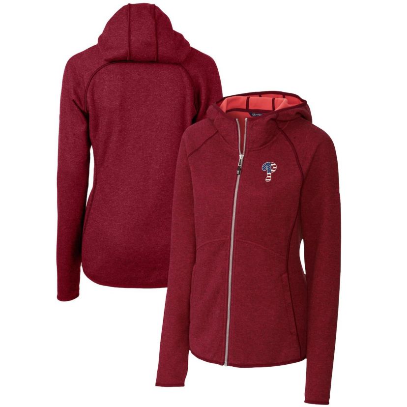 MLB Philadelphia Phillies Americana Logo Mainsail Sweater-Knit Full-Zip Hoodie