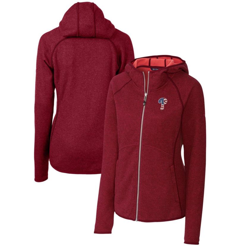 MLB Philadelphia Phillies Americana Logo Mainsail Sweater-Knit Full-Zip Hoodie