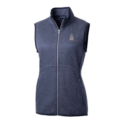 MLB Heather Los Angeles Angels Americana Logo Mainsail Sweater-Knit Full-Zip Vest