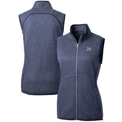 MLB Heather Oakland Athletics Americana Logo Mainsail Sweater-Knit Full-Zip Vest