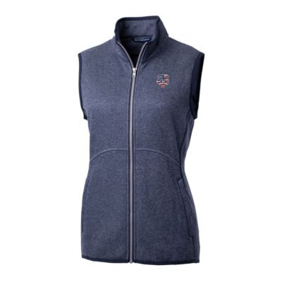 MLB Heather Minnesota Twins Americana Logo Mainsail Sweater-Knit Full-Zip Vest