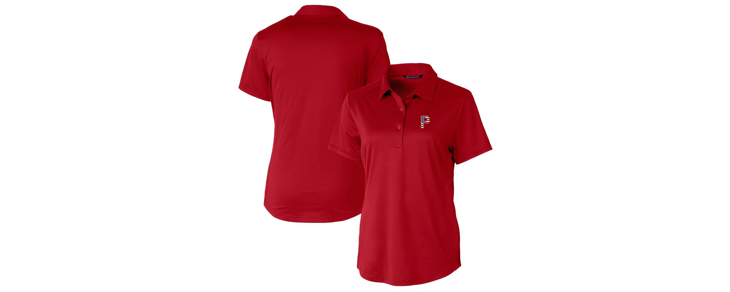 MLB Pittsburgh Pirates Americana Logo Prospect DryTec Textured Stretch Polo
