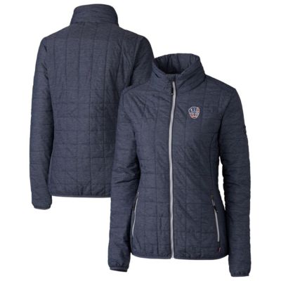 MLB Heather Milwaukee Brewers Americana Logo Rainier PrimaLoft Eco Insulated Full-Zip Puffer Jacket