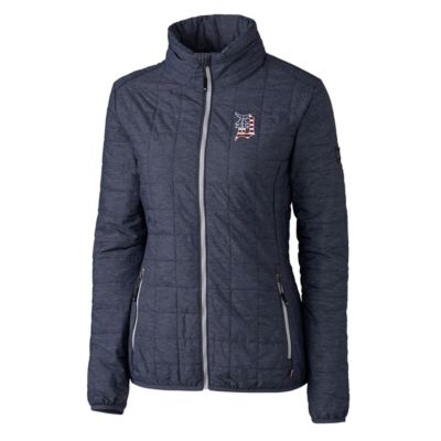 MLB Heather Detroit Tigers Americana Logo Rainier PrimaLoft Eco Insulated Full-Zip Puffer Jacket