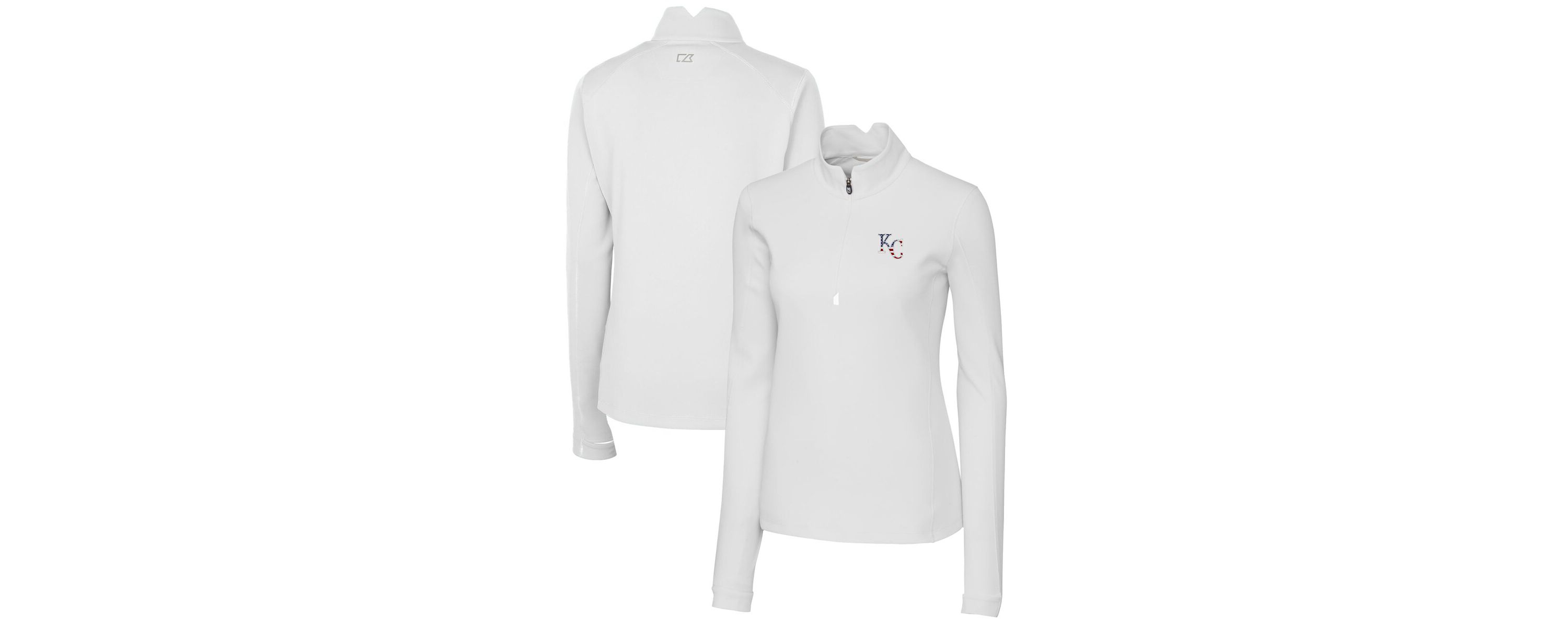 MLB Kansas City Royals Americana Logo DryTec Traverse Stretch Quarter-Zip Pullover Top
