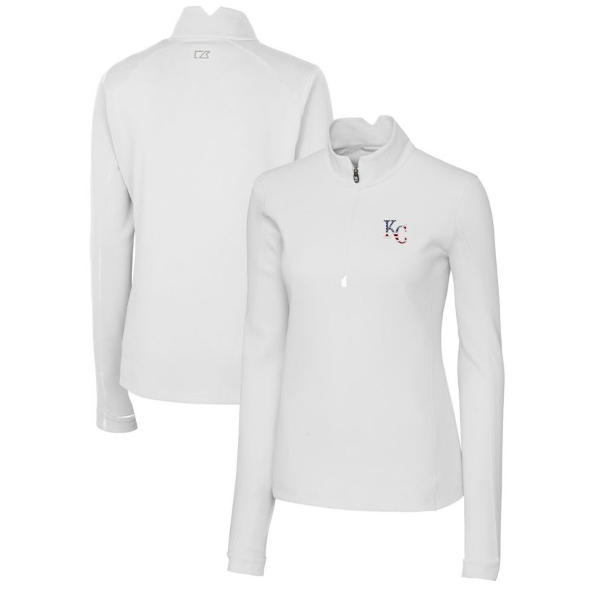 MLB Kansas City Royals Americana Logo DryTec Traverse Stretch Quarter-Zip Pullover Top