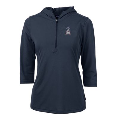 MLB Los Angeles Angels Americana Logo DryTec Virtue Eco Pique Recycled Half-Zip Pullover Hoodie