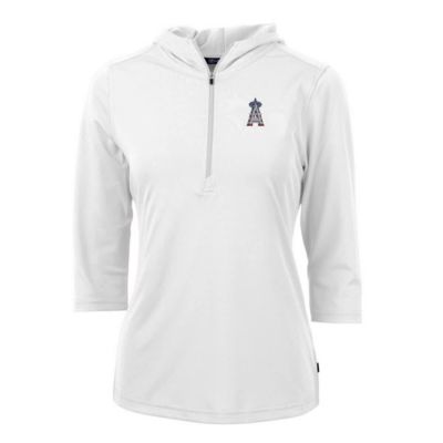 MLB Los Angeles Angels Americana Logo DryTec Virtue Eco Pique Recycled Half-Zip Pullover Hoodie