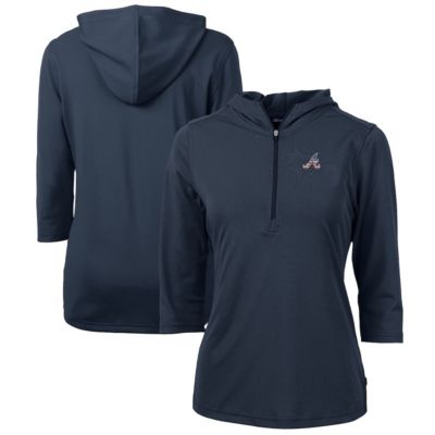 MLB Atlanta Braves Americana Logo DryTec Virtue Eco Pique Recycled Half-Zip Pullover Hoodie