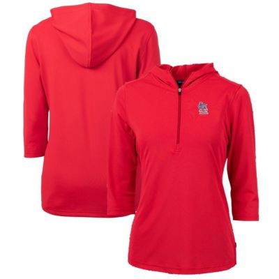 MLB St. Louis Cardinals Americana Logo DryTec Virtue Eco Pique Recycled Half-Zip Pullover Hoodie