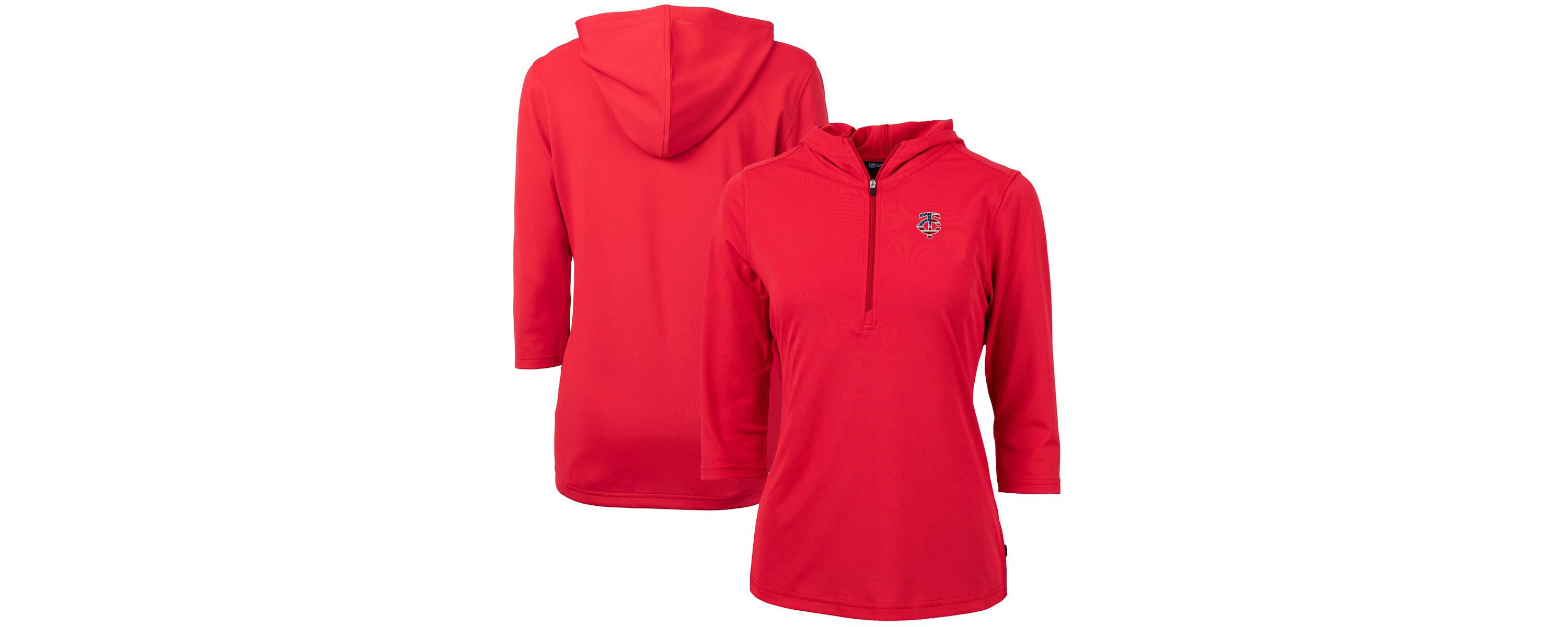 MLB Minnesota Twins Americana Logo DryTec Virtue Eco Pique Recycled Half-Zip Pullover Hoodie