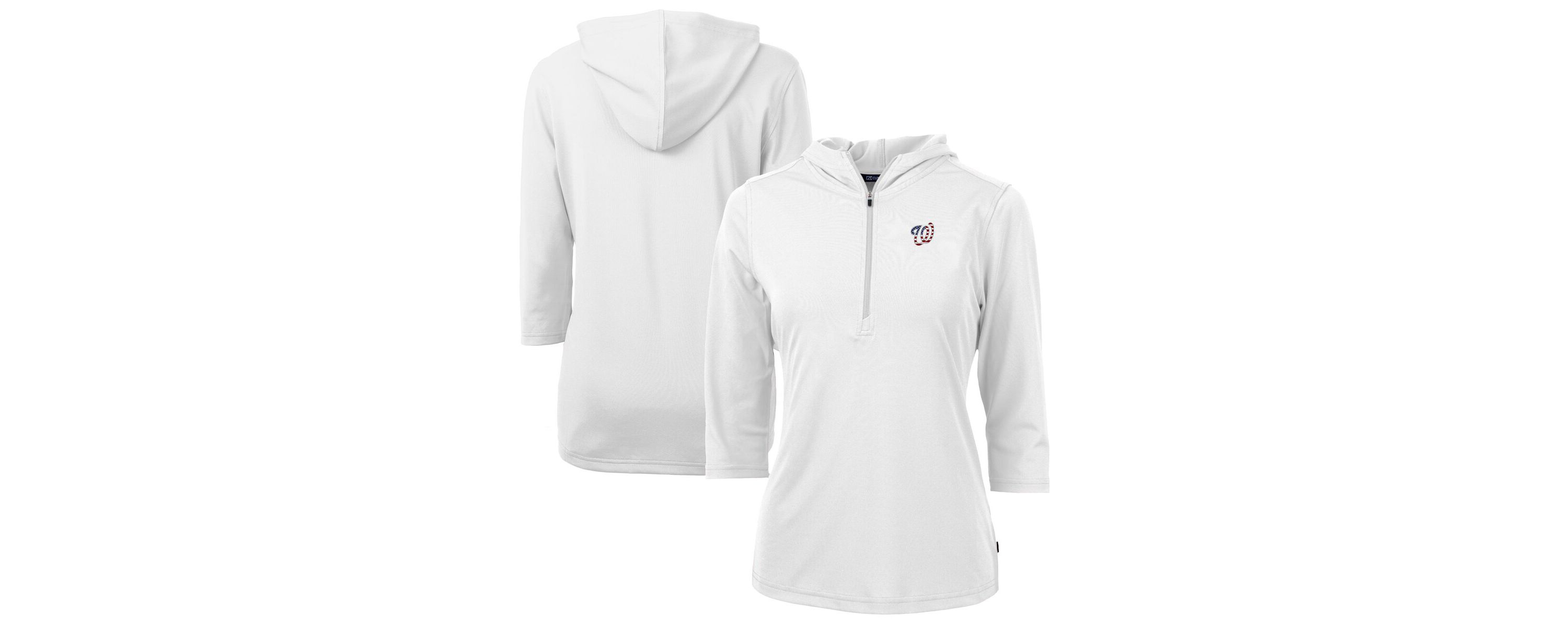 MLB Washington Nationals Americana Logo DryTec Virtue Eco Pique Recycled Half-Zip Pullover Hoodie