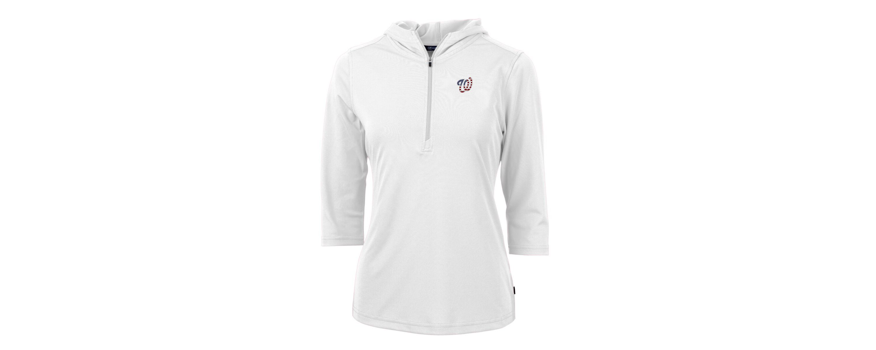 MLB Washington Nationals Americana Logo DryTec Virtue Eco Pique Recycled Half-Zip Pullover Hoodie