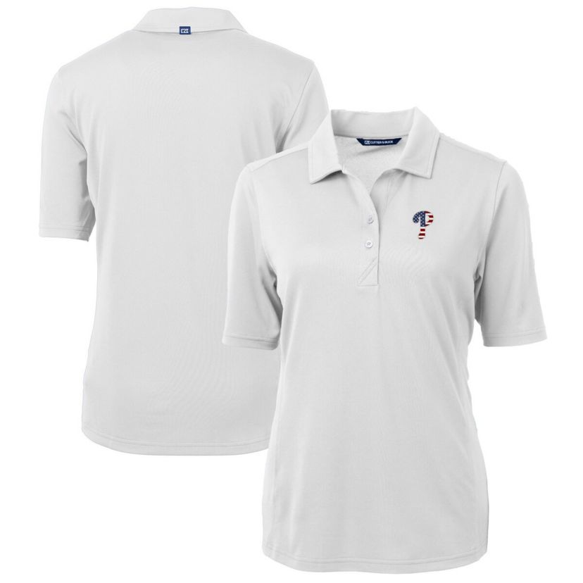 MLB Philadelphia Phillies Americana Logo DryTec Virtue Eco Pique Recycled Polo