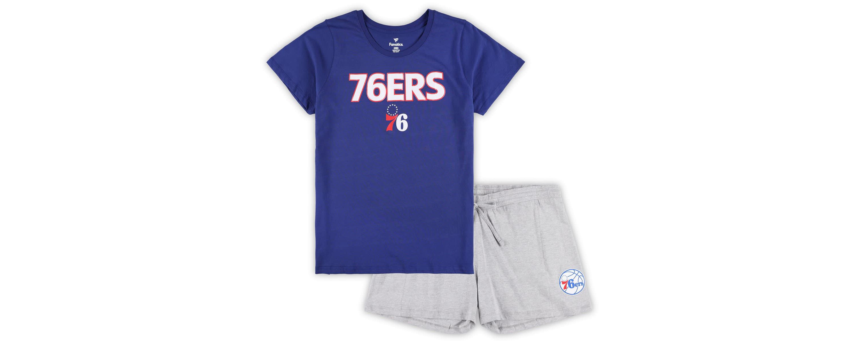 NBA Fanatics Philadelphia 76ers Plus Size T-Shirt & Shorts Combo Set