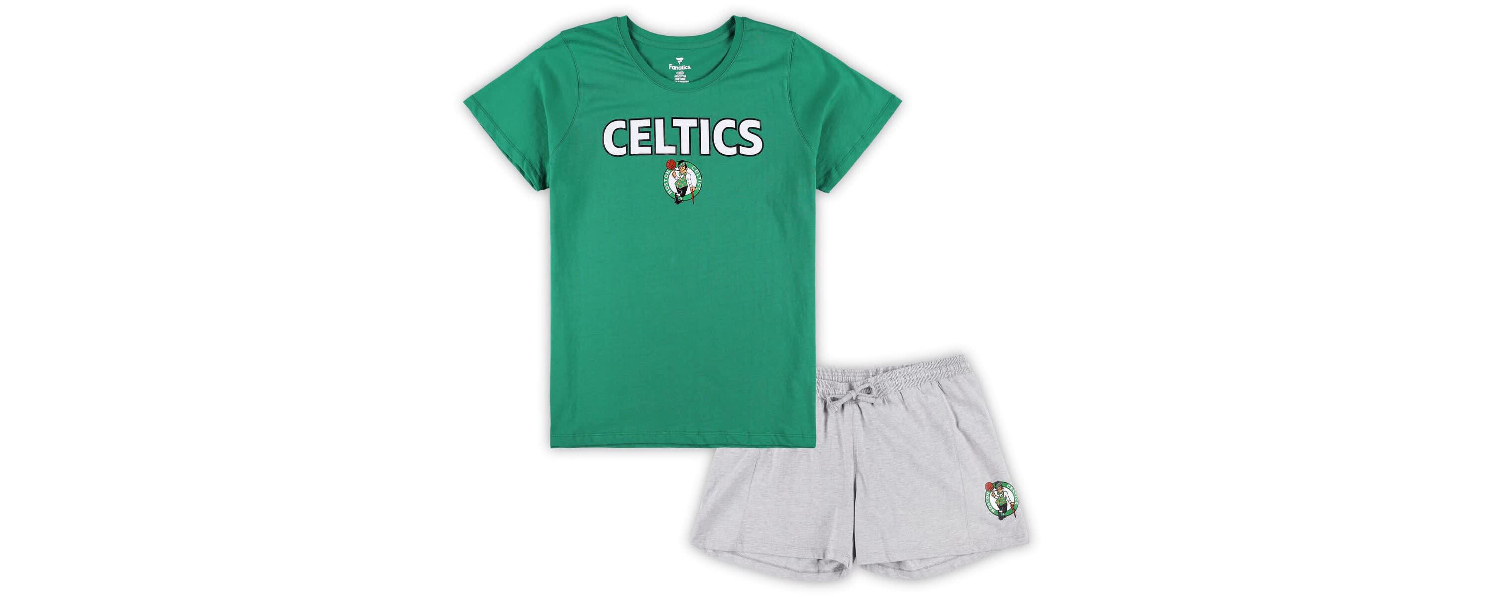 NBA Fanatics Kelly Boston Celtics Plus Size T-Shirt & Shorts Combo Set