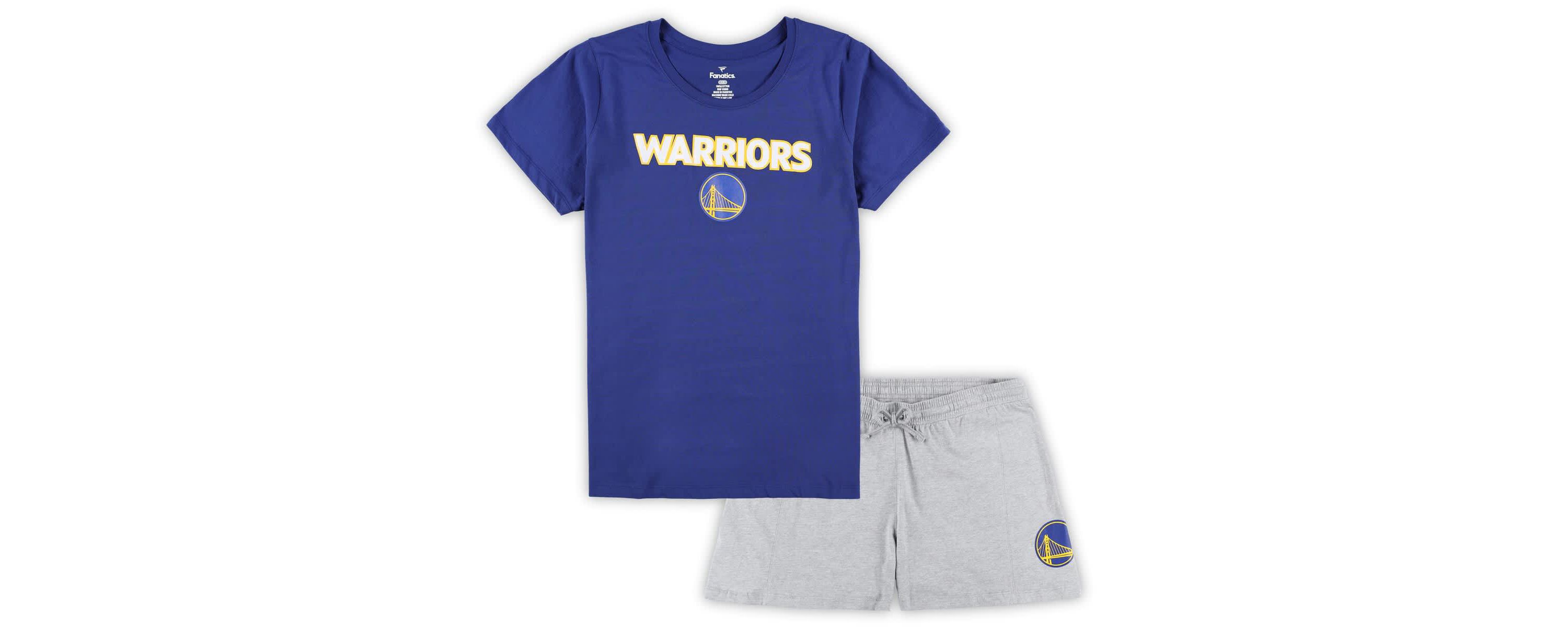 NBA Fanatics Golden State Warriors Plus Size T-Shirt & Shorts Combo Set
