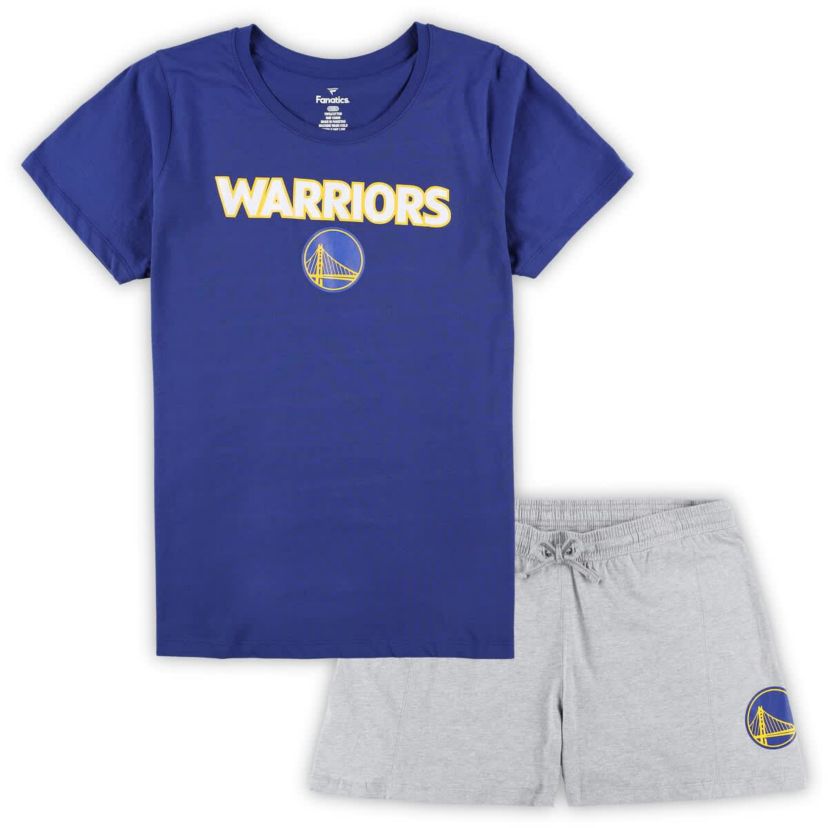NBA Fanatics Golden State Warriors Plus Size T-Shirt & Shorts Combo Set