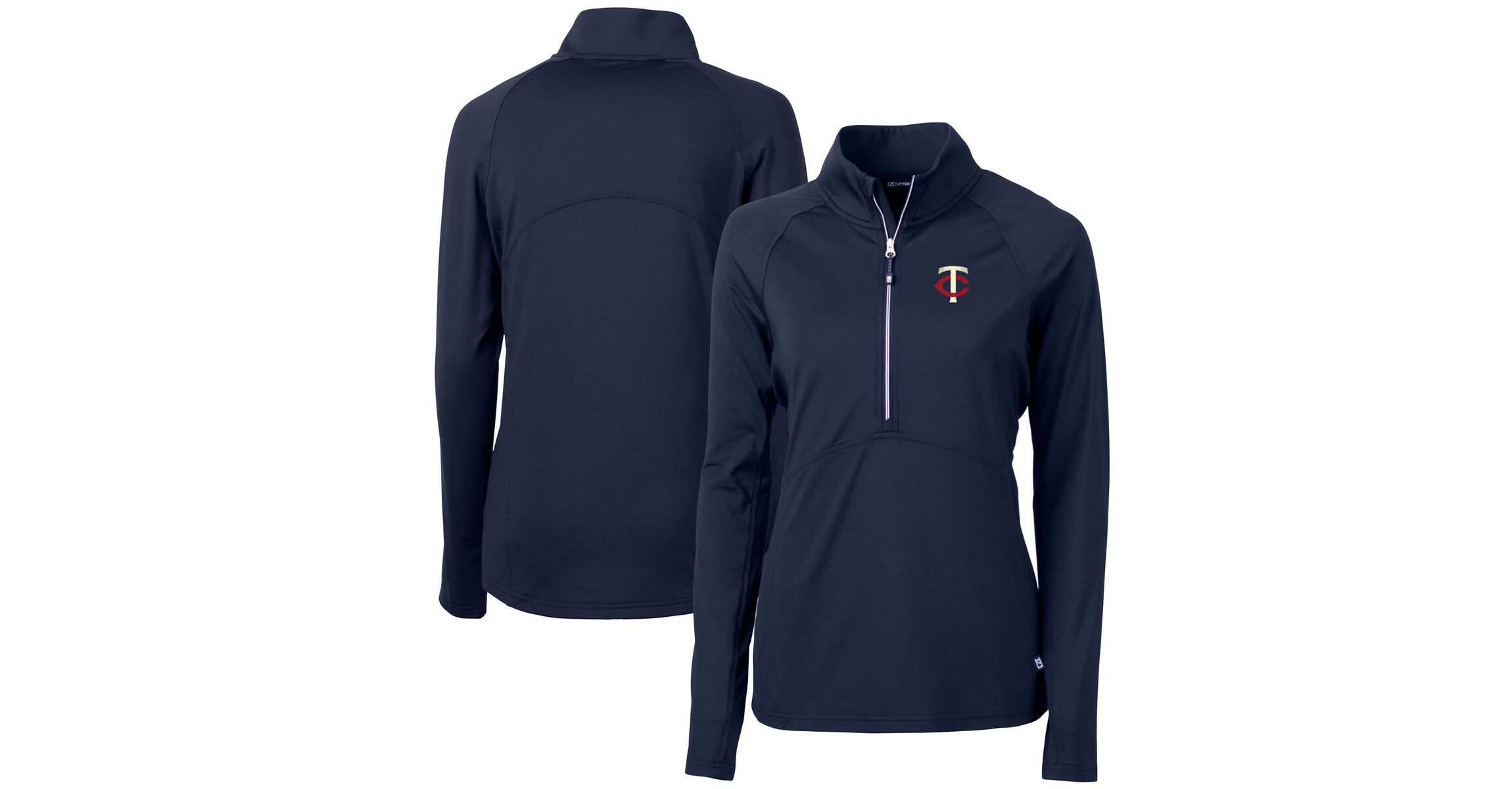 MLB Minnesota Twins Adapt Eco Knit Stretch Half-Zip Logo Pullover Top