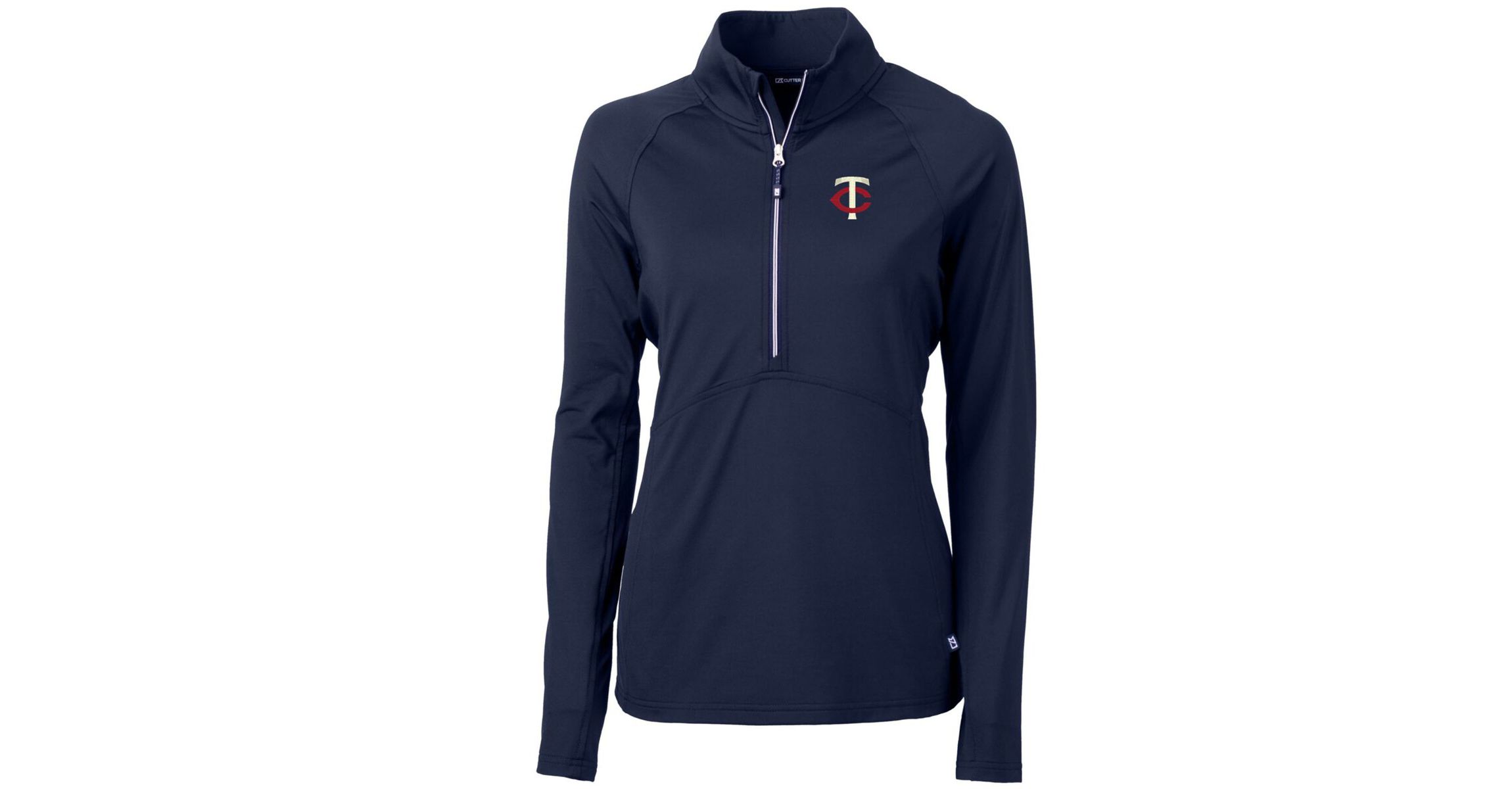 MLB Minnesota Twins Adapt Eco Knit Stretch Half-Zip Logo Pullover Top