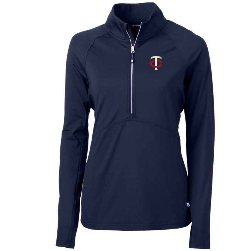 MLB Minnesota Twins Adapt Eco Knit Stretch Half-Zip Logo Pullover Top