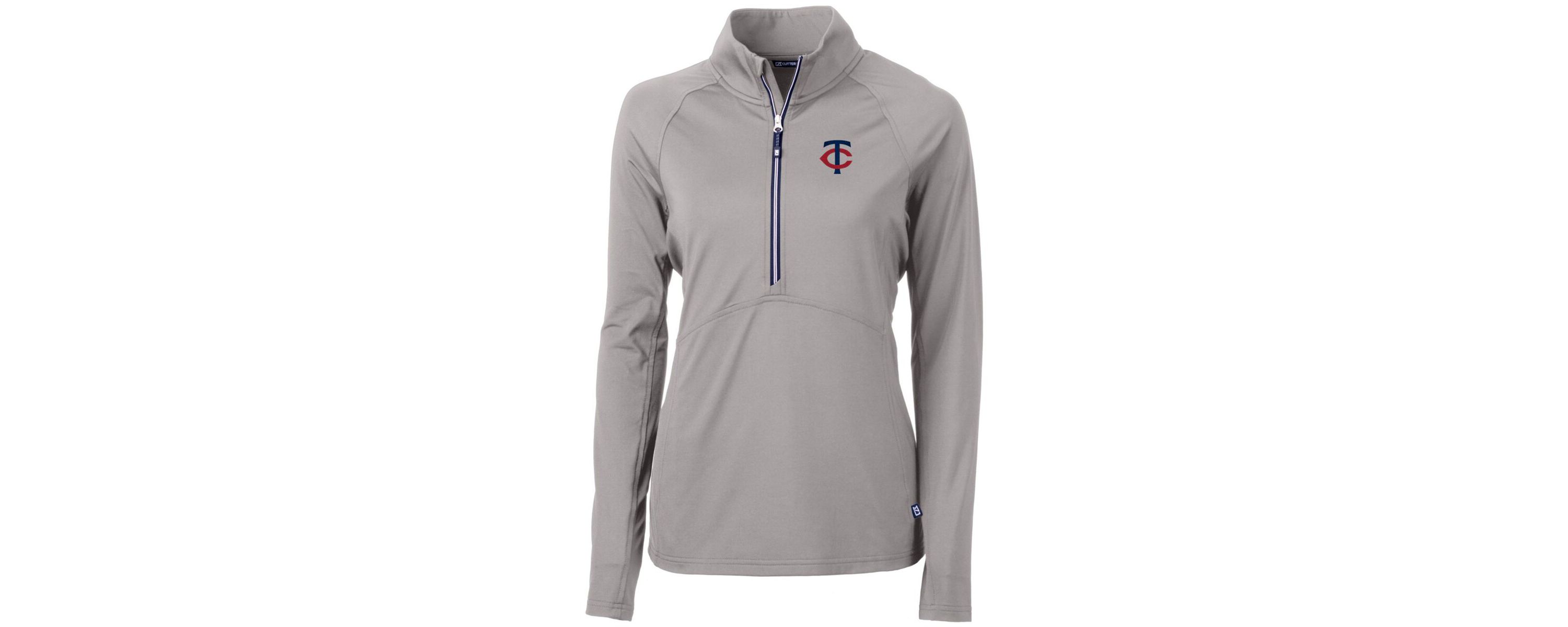MLB Minnesota Twins Adapt Eco Knit Stretch Half-Zip Logo Pullover Top