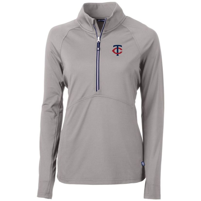 MLB Minnesota Twins Adapt Eco Knit Stretch Half-Zip Logo Pullover Top