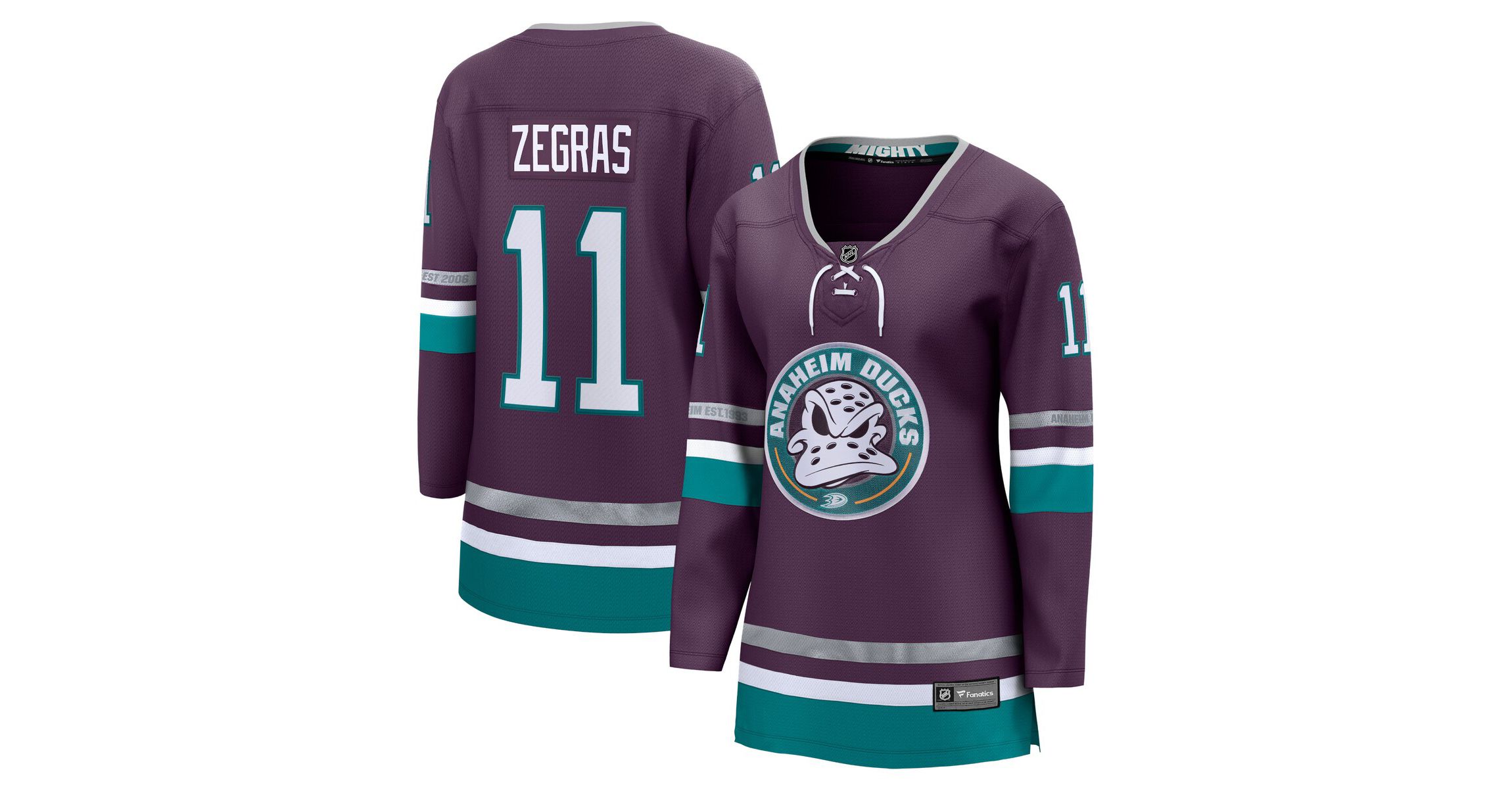 NHL Fanatics Trevor Zegras Anaheim Ducks Breakaway Jersey