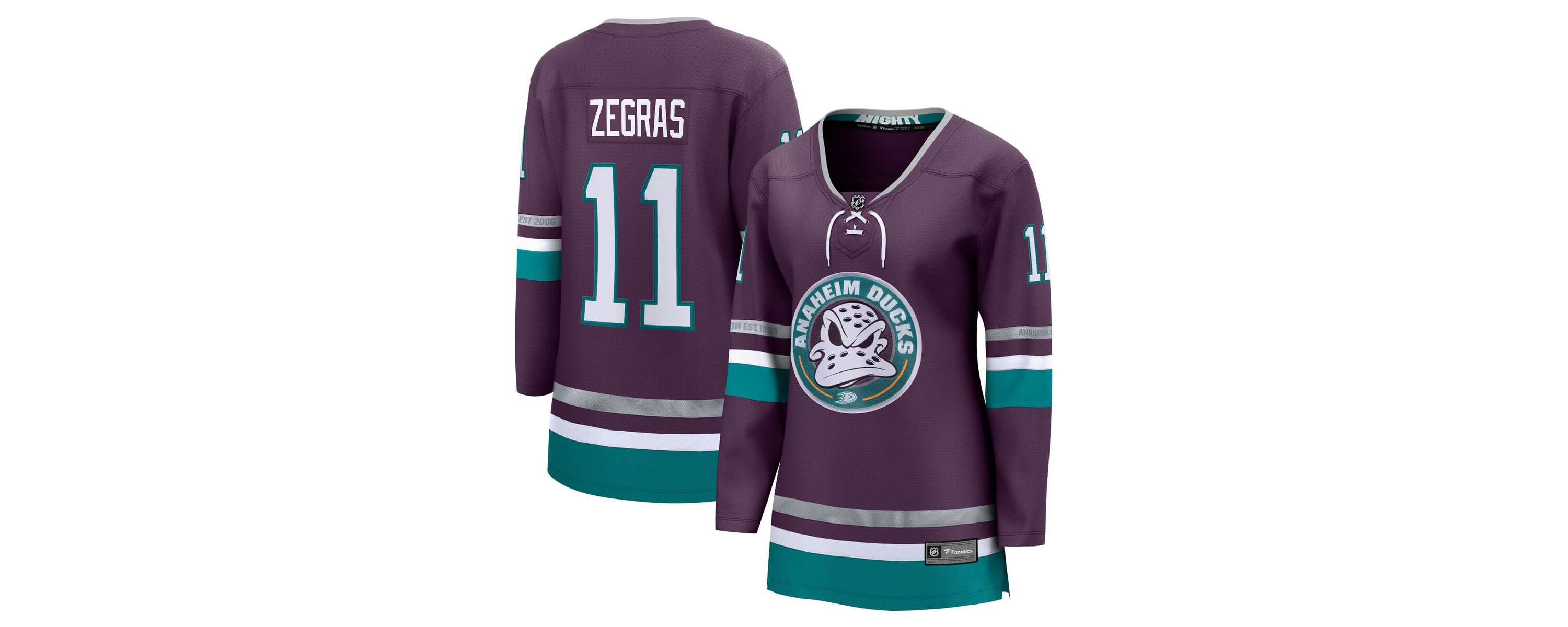 NHL Fanatics Trevor Zegras Anaheim Ducks Breakaway Jersey