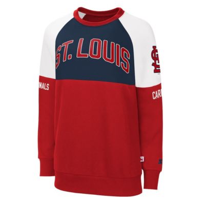 Starter MLB St. Louis Cardinals Baseline Raglan Pullover Sweatshirt, Red, XS