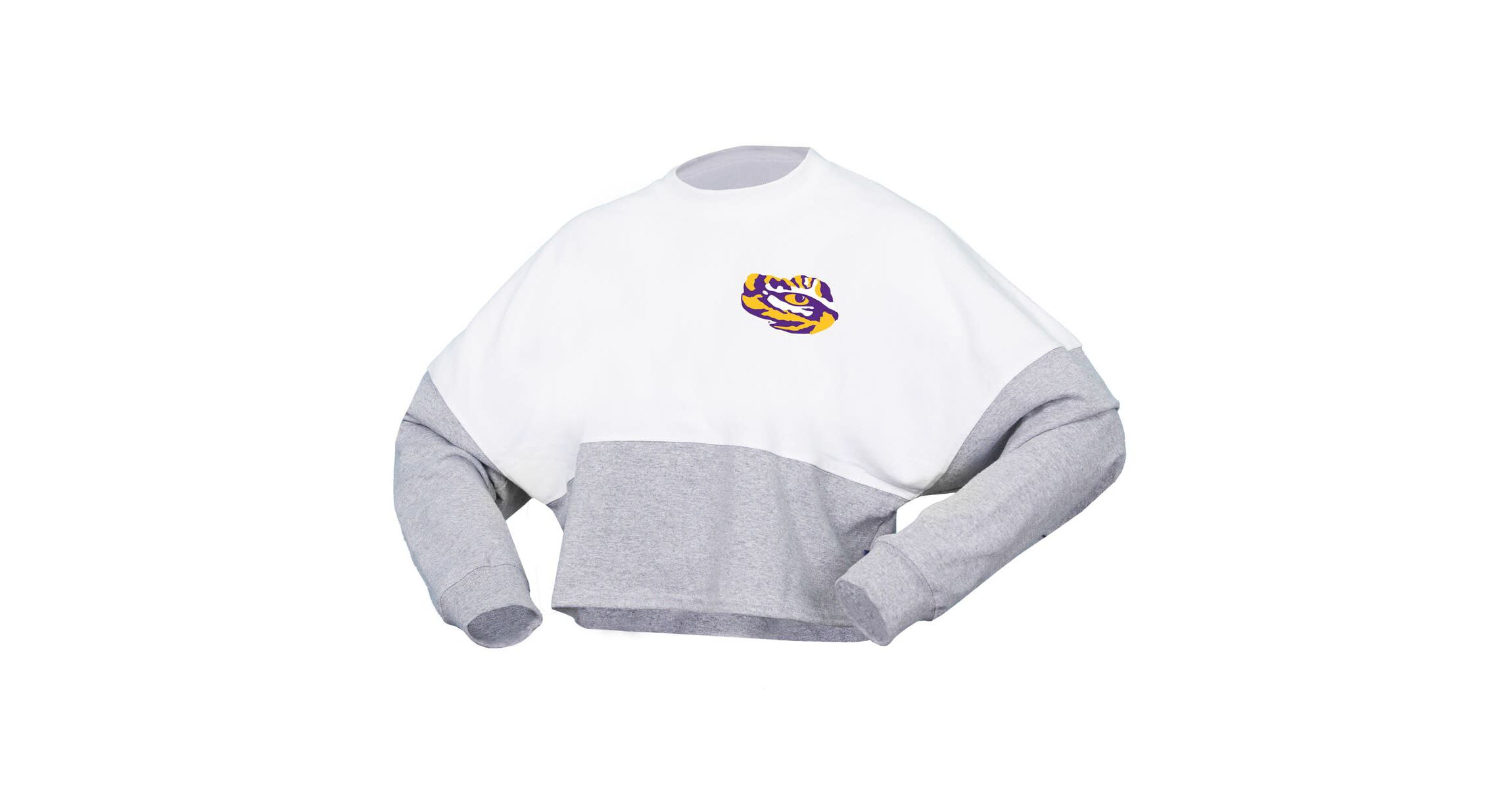 NCAA LSU Tigers Block Cropped Long Sleeve Jersey T-Shirt