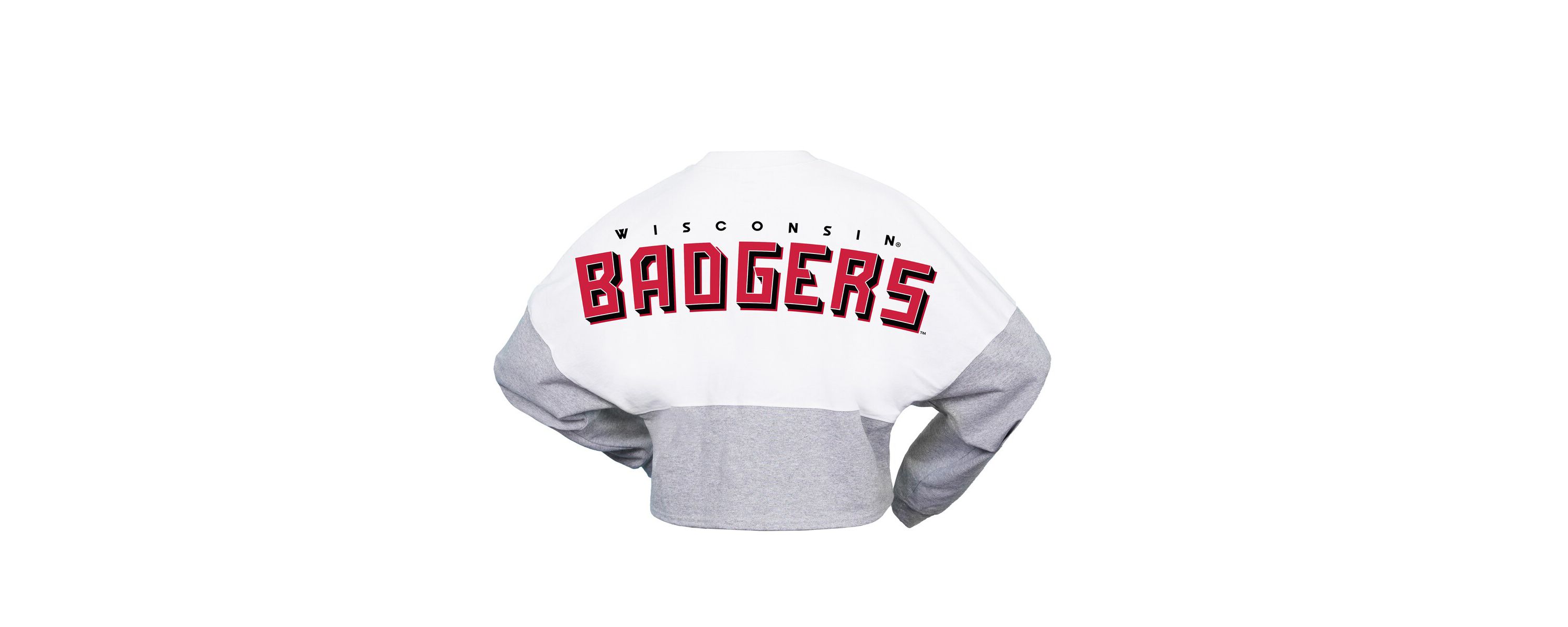 NCAA Wisconsin Badgers Block Cropped Long Sleeve Jersey T-Shirt