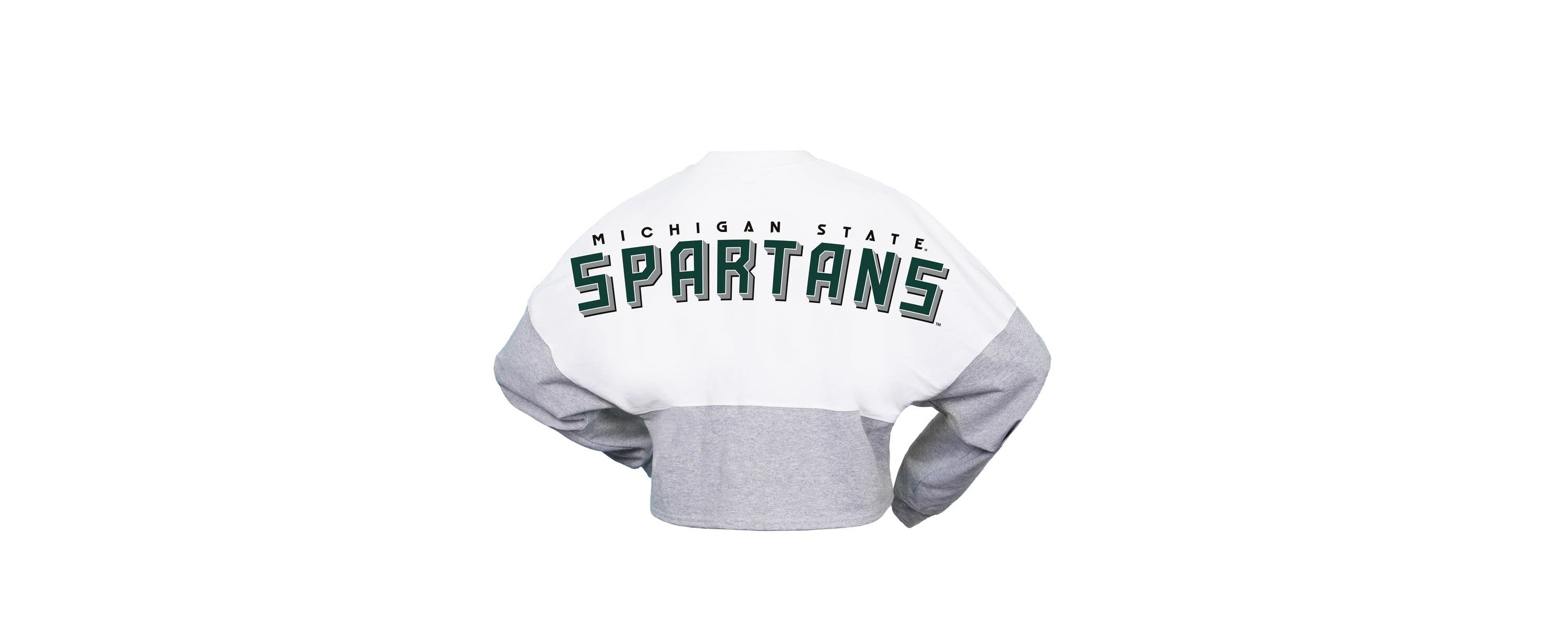 NCAA Michigan State Spartans Block Cropped Long Sleeve Jersey T-Shirt