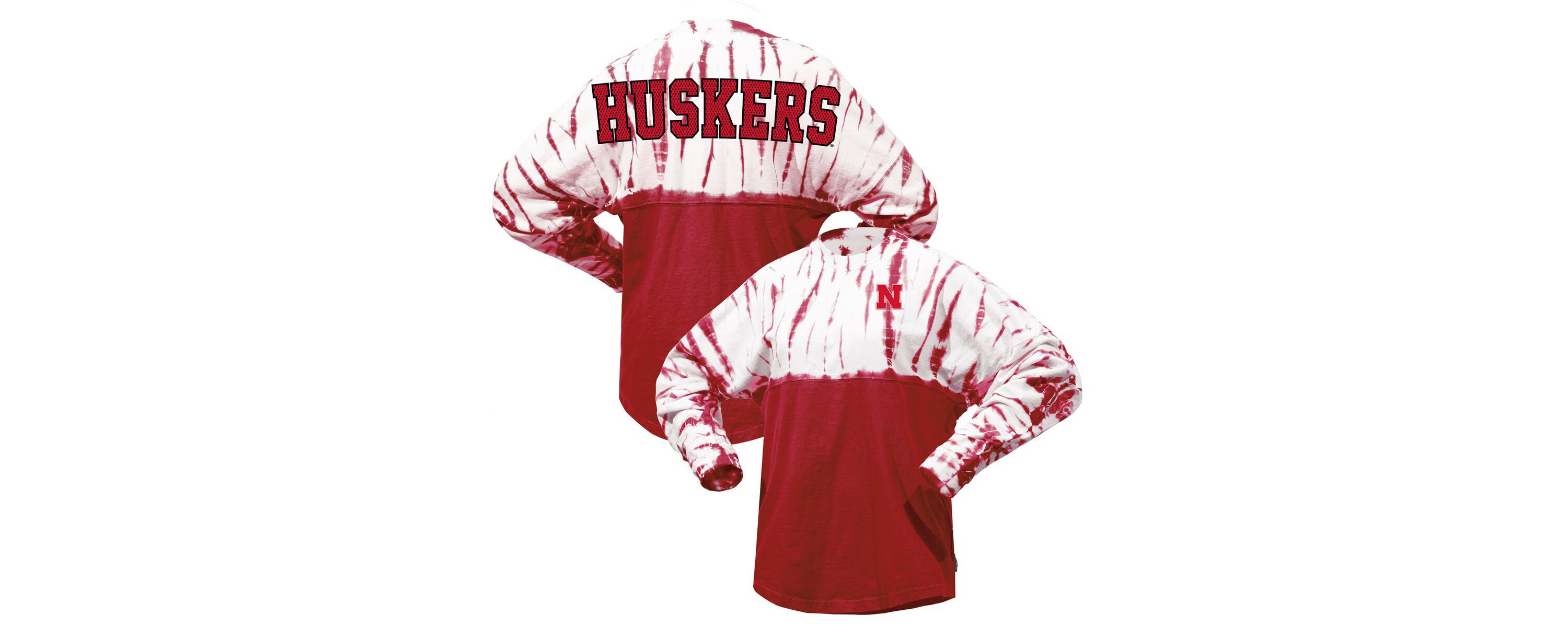 NCAA Nebraska Huskers Tie-Dye Long Sleeve Jersey T-Shirt