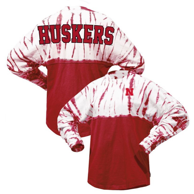 NCAA Nebraska Huskers Tie-Dye Long Sleeve Jersey T-Shirt