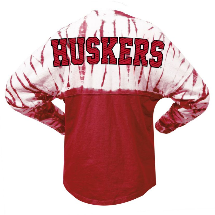 NCAA Nebraska Huskers Tie-Dye Long Sleeve Jersey T-Shirt