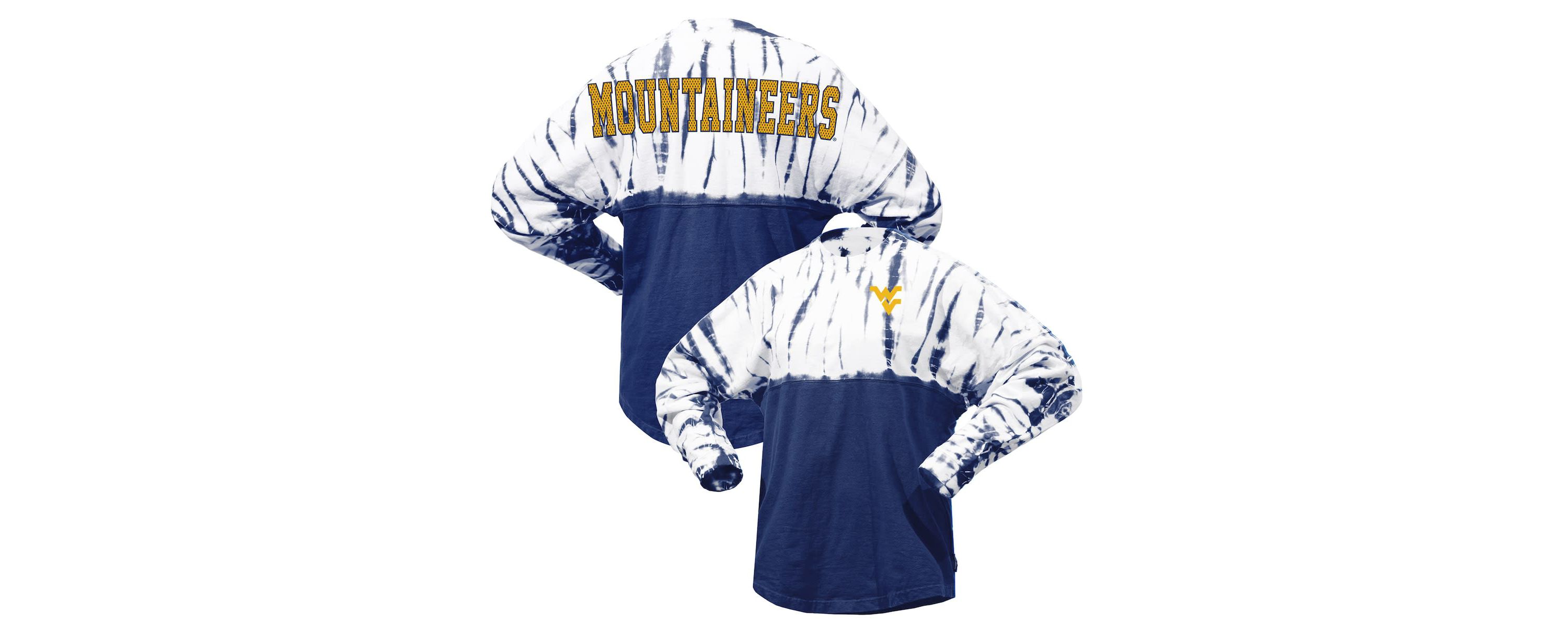 NCAA West Virginia Mountaineers Tie-Dye Long Sleeve Jersey T-Shirt